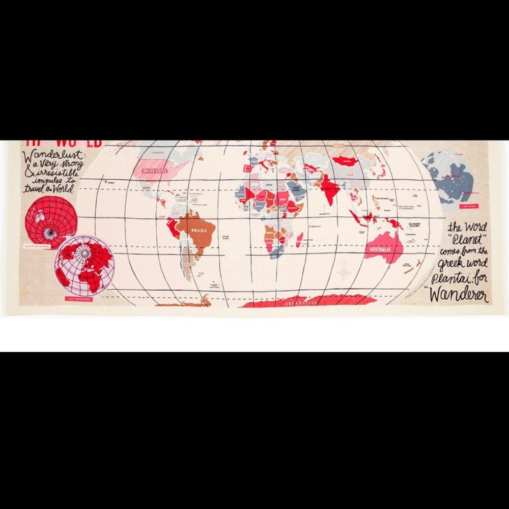 Kaye Spade World Map scarf NWT